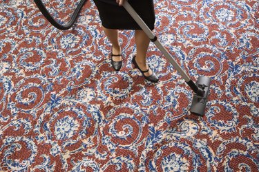 Woman vacuuming