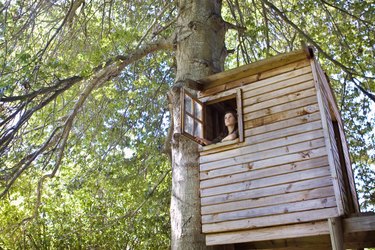 Girl in a tree house