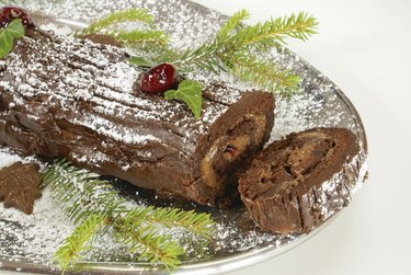 Christmas log cake