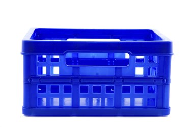 blue crate isolated on white