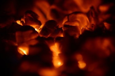 Glowing hot coals