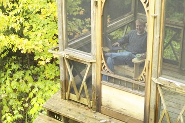 Man sitting on porch