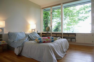 Pillows on bed