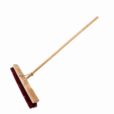 Close up of a sweeping brush