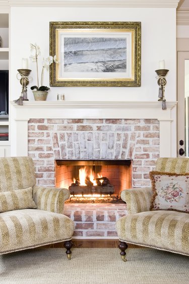 fireplace and chairs