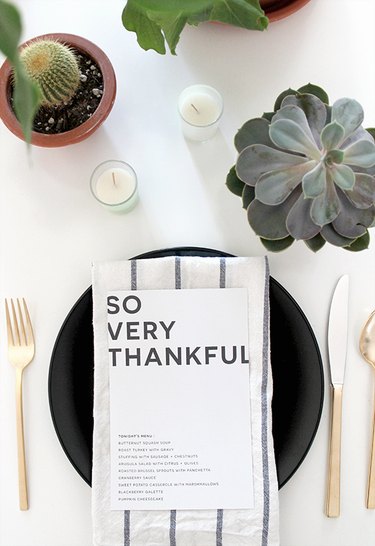 thanksgiving menu card