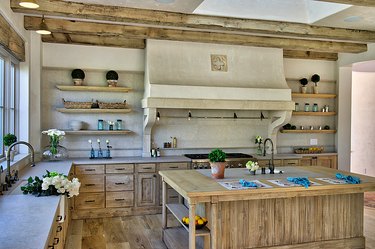 natural materials italian kitchen