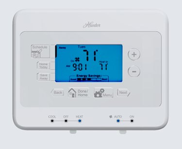 A Hunter Indiglo thermostat.