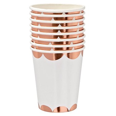 rose gold party cups