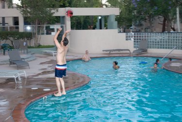 Kids enjoying a swimming pool