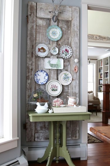 shabby chic plate wall