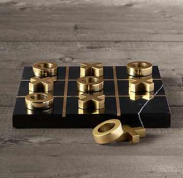 marble and brass tic-tac-toe