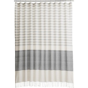 Cement Striped Shower Curtain