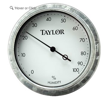 A dial hygrometer.