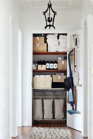 Neatly organized linen closet