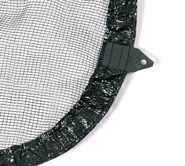 Close-up of mesh pool cover.