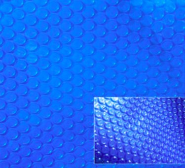 Close-up of the fabric on a solar cover for a swimming pool.