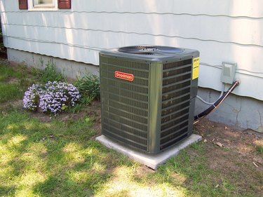 Air conditioner unit in yard