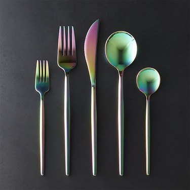 iridescent flatware set