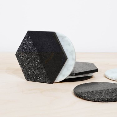 volcanic rock and marble coasters