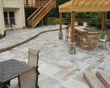 salzano custom stamped concrete patio kitchen