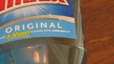 Window cleaner label identifying Ammonia D .