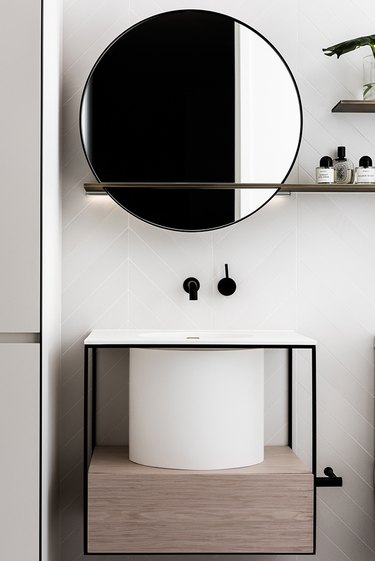 round bathroom vanity mirror