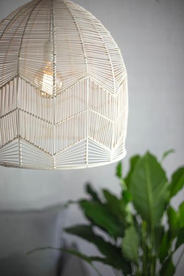 white rattan pendant lamp