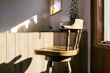 Stool details in the the sun-drenched kitchen at Sunever.