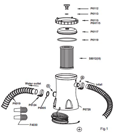 A diagram of a Bestway pump.