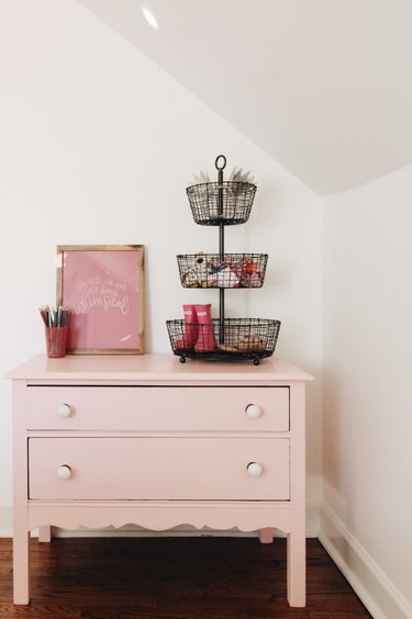 pink vintage dresser