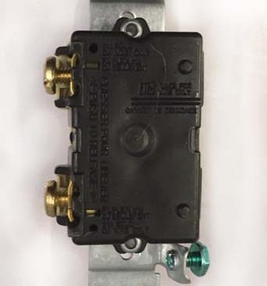 Reverse side of simple switch.
