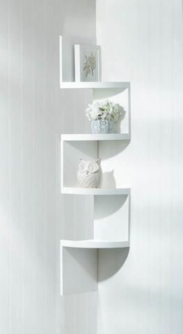 corner shelving unit for small spaces