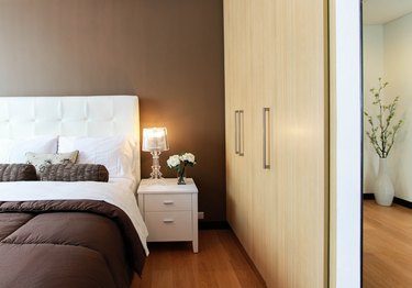 Bedroom setting with headboard and nightstand
