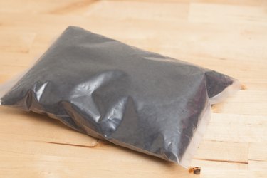 Bag of charcoal granules