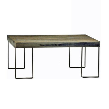 Chairish industrial wood coffee table.