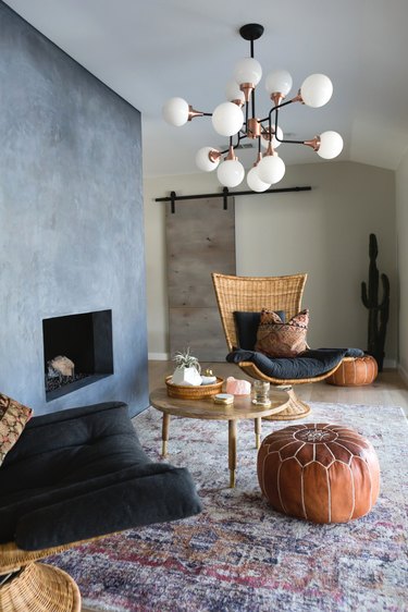 minimal bohemian living room