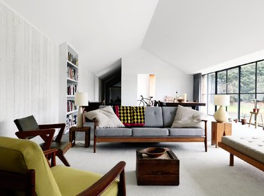 midcentury modern style home decor earth tone furniture