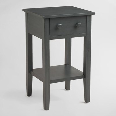 Crafted of hardwood, our Sara nightstand is simple yet stylish and ready to be personalized. Its distressed gray-blue finish is a refreshing neutral option highlighted by varying grains for added depth.