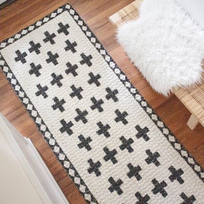 Painted jute rug