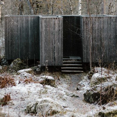 Modern house in winter