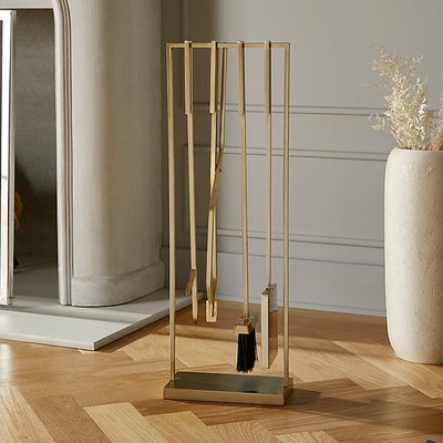 cb2 fireplace tool set