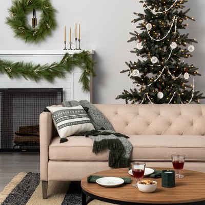 minimal holiday living room decor from Target