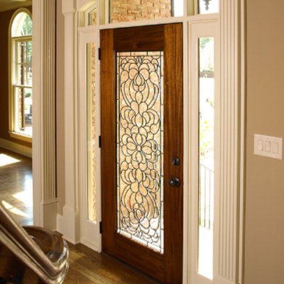 Decorative entry door.