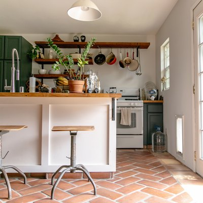 The Uptons house tour - kitchen with tile floor