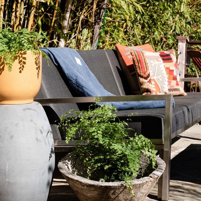 black outdoor couch