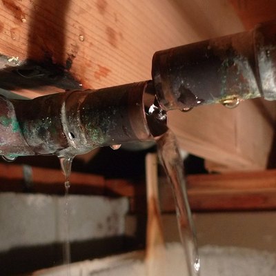 Broken water pipe.