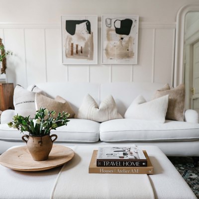 Caitlin Flemming's white living room