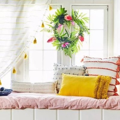 striped drape panels with tassels