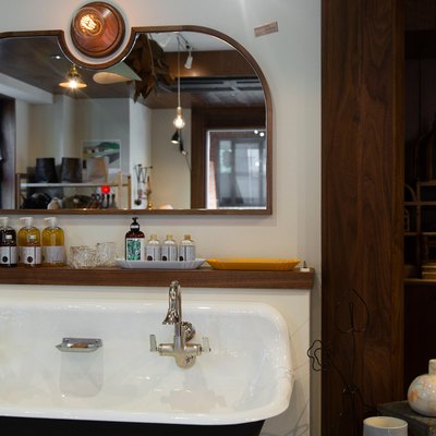 wall-mounted sink